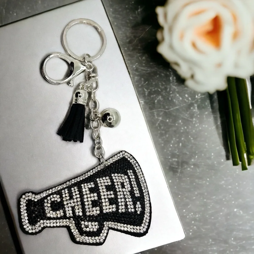 Rhinestone CHEER Megaphone Keychain | Cheerleader Gift